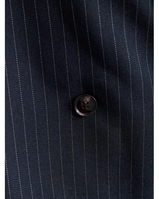 Essentiel Antwerp Blue Pinstripe Double-Breasted Blazer