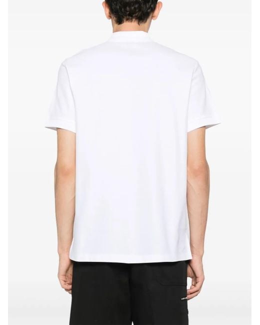 Burberry White Logo Cotton Polo Shirt for men