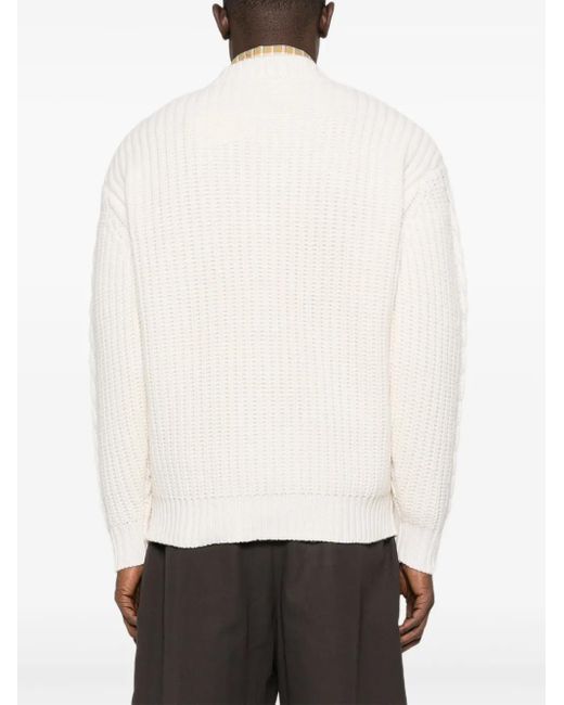Drole de Monsieur White Cable-Knit Jumper for men