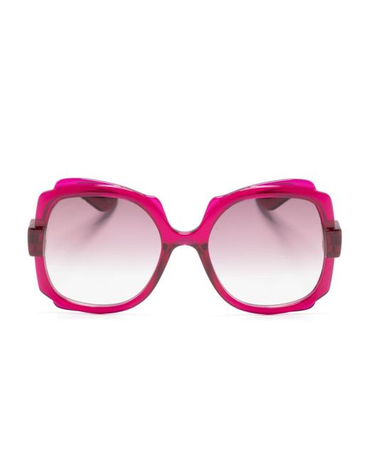 Gucci Pink Eckige Sonnenbrille mit Farbverlauf