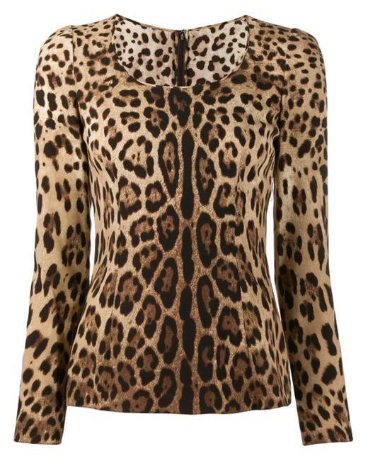 Dolce & Gabbana Multicolor Leopard Print Blouse