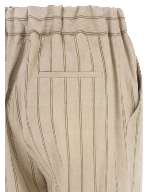 Antonelli Natural Pinstriped Slim-Fit Trousers