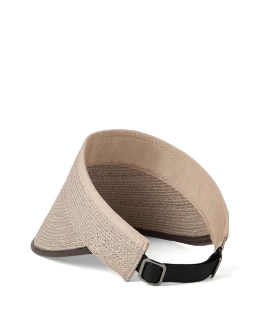 Brunello Cucinelli Gray Woven Embellished Visor