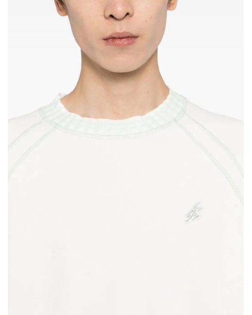 Asics White Slogan-Embroidered T-Shirt