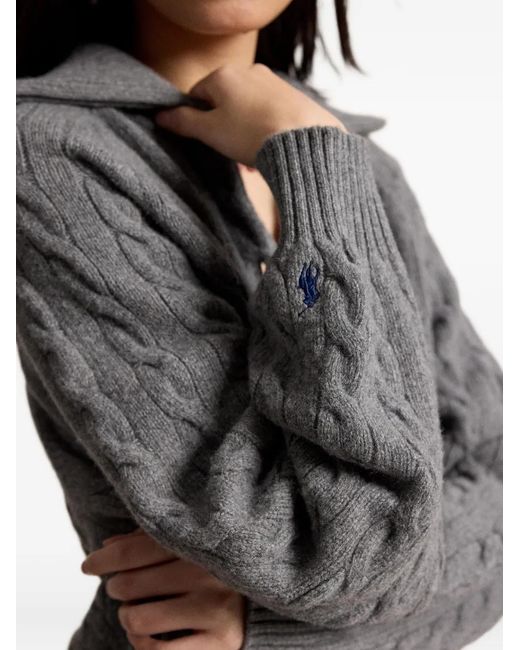 Polo Ralph Lauren Gray Cable-Knit Cardigan