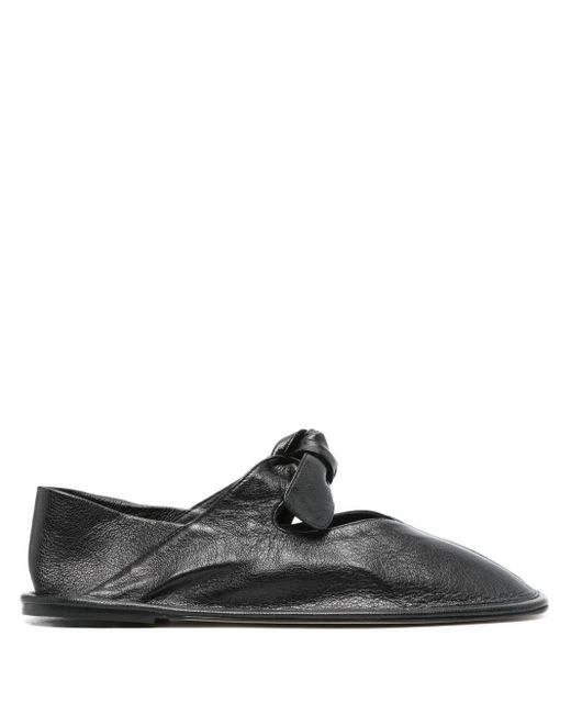 Hereu Black Llasada Leather Ballets