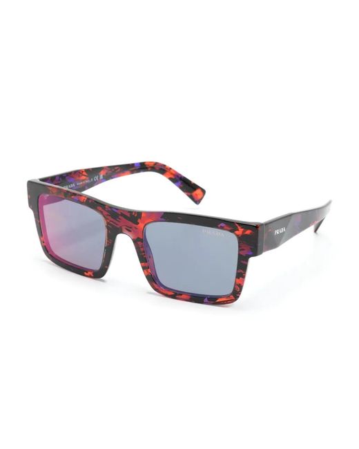 Prada Blue Symbole Rectangle-Frame Sunglasses for men