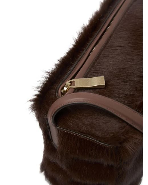 Marsèll Brown Faux-Fur Shoulder Bag