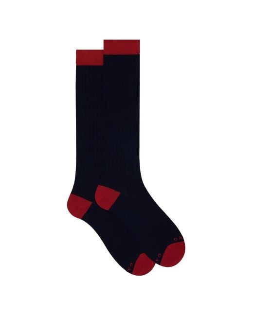 Gallo Blue Ribbed-Knit Socks for men