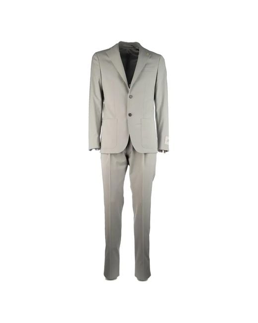 Corneliani Gray Costume À Veste À Simple Boutonnage for men
