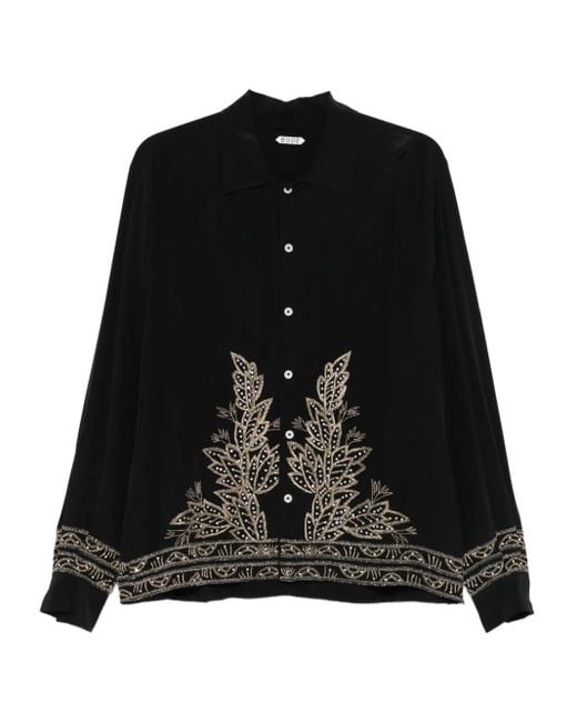 Bode Black Beaded-Embellishment Shirt for men