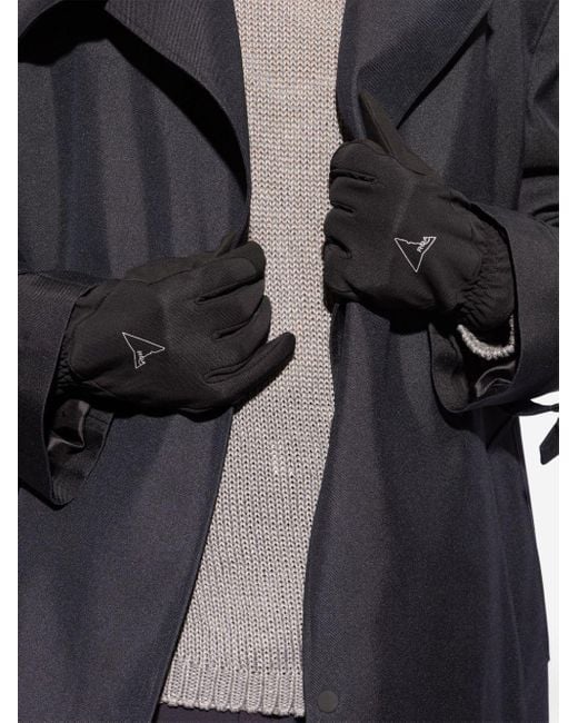 Roa Black Logo-print Gloves for men