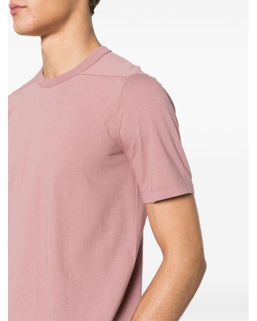 Rick Owens Pink Crew Neck Cotton T-shirt - Men's - Cotton for men