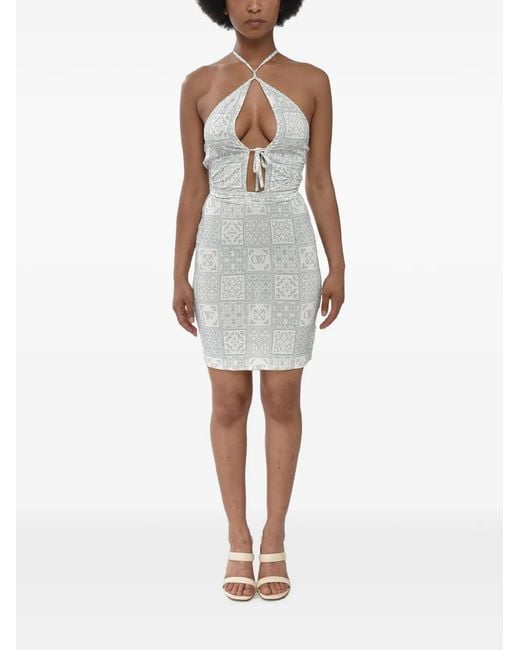 Off-White c/o Virgil Abloh White Maiolica Lace-Up Dress