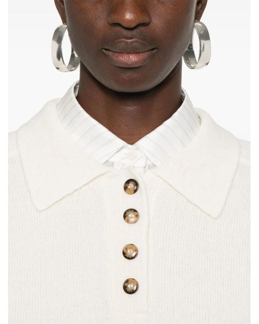 Loulou de Saison White Homere Polo Sweater
