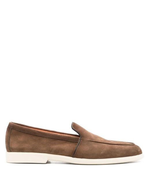 Santoni Brown Malibu Moccasin for men