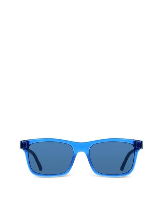 Ferragamo Eyewear Blue Gancini Rectangle-Frame Sunglasses for men