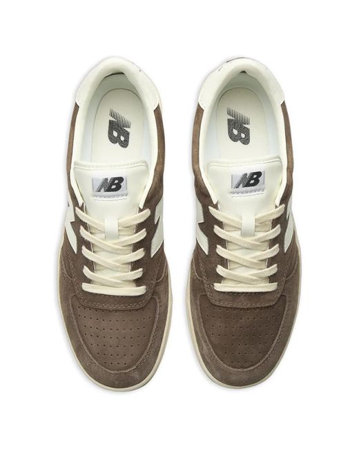 New Balance Brown T500 Perforated-Detail Suede Sneakers