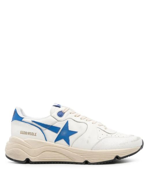 Golden Goose Deluxe Brand Blue Running Leather Sneakers for men