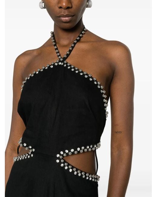 Jonathan Simkhai Black Rhinestone-Embellished Dress