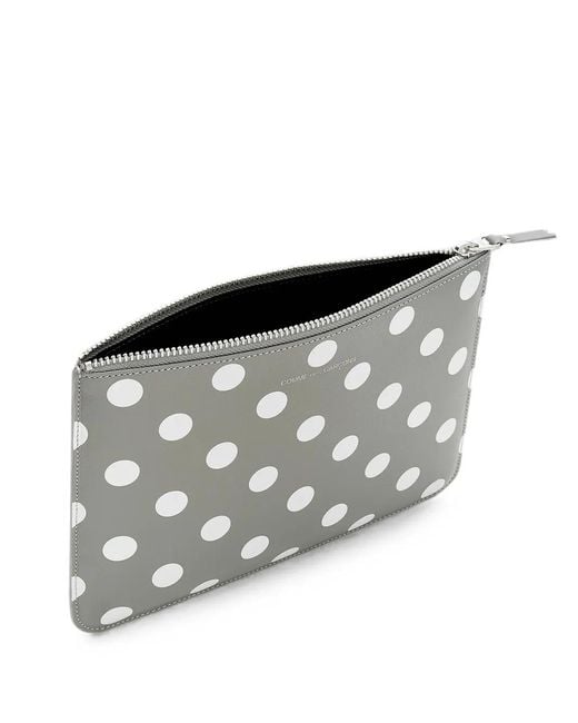 Comme des Garçons White Polka-Dot Zip-Top Pouch