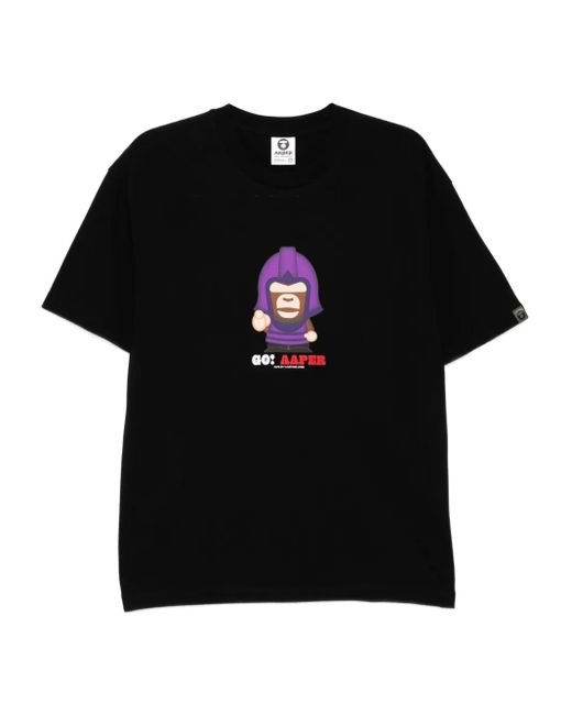 Aape By A Bathing Ape T-Shirt Met Grafische Print in het Black voor heren