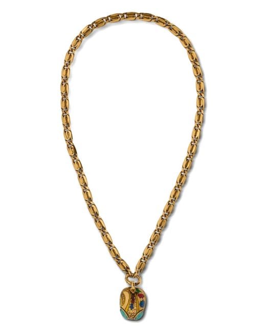 Etro エイリアンヘッド チェーンネックレス Metallic