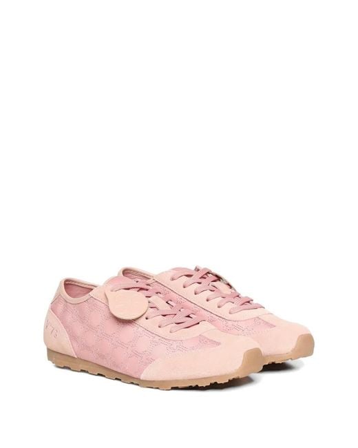 V73 Pink Foldy Monogram-Pattern Sneakers