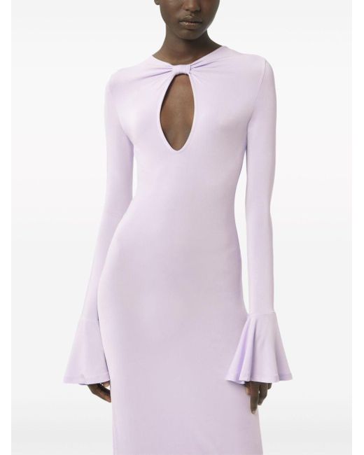 Nina Ricci Purple Twisted Jersey Maxi Dress