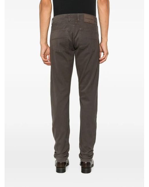 Sartoria Tramarossa Gray Michelangelo Logo-Patch Trousers for men