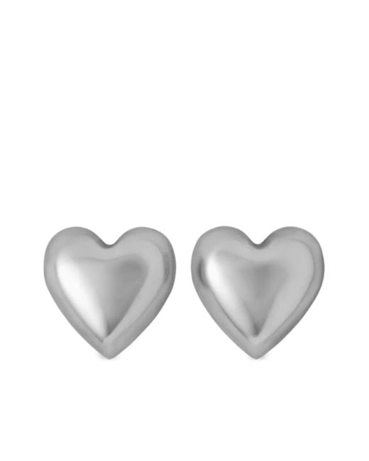 Roxanne Assoulin Gray Puff Heart Earrings