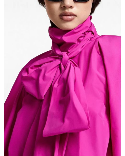 Essentiel Antwerp Pink Pussy-Bow Oversized Blouse