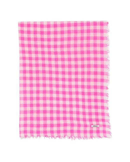 Bellerose Pink Gingham Fringed Scarf