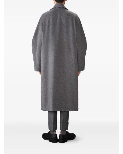 Thom Browne Gray Cashmere Waterproof Hooded Parka for men