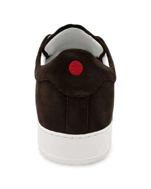 Kiton Black Suede-Finish Sneakers for men