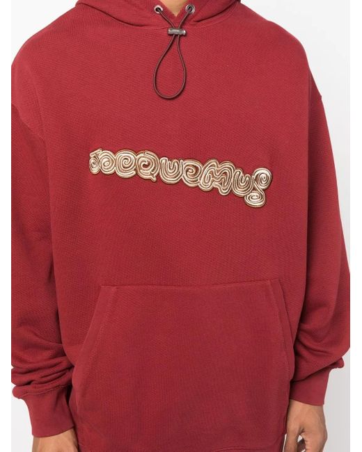 Jacquemus Spirale Embroidered French Cotton-terry Hoodie for men