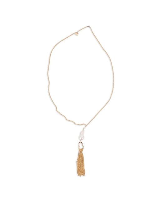 Forte_forte White Pearl Tassel-Detail Necklace