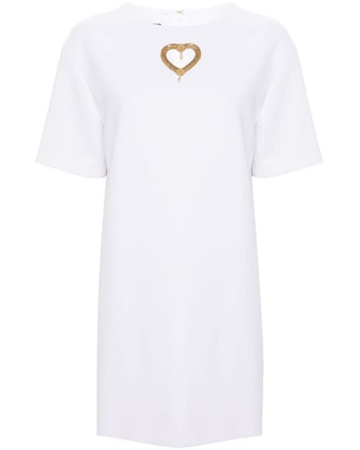 Robe courte à découpe cœur Moschino en coloris White