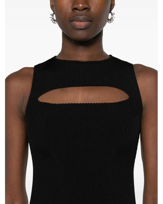 McQueen Geribbeld Gebreide Jurk in het Black