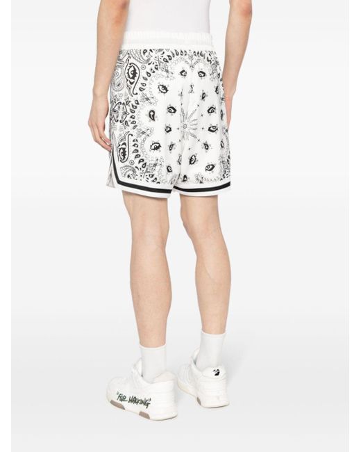 Shorts sportivi con stampa paisley di Haculla in White da Uomo