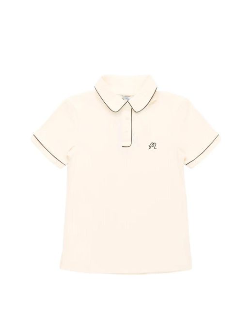 Malbon Golf Natural Anna Ribbed Polo Shirt