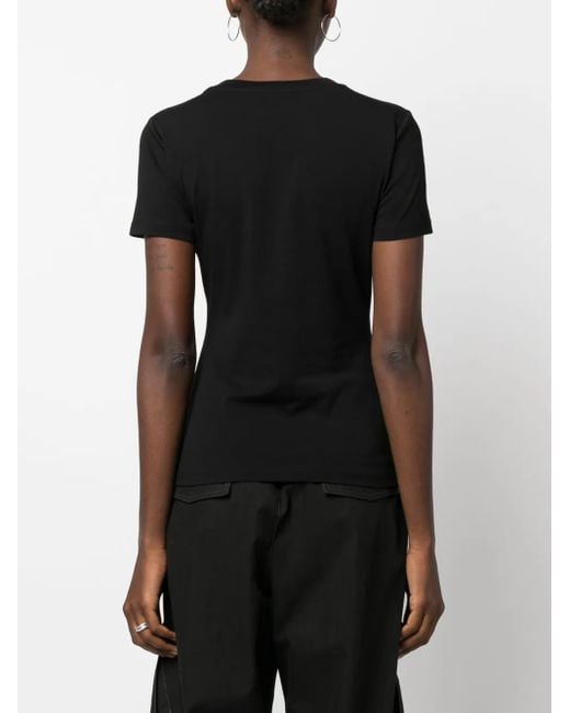 Just Cavalli Black Tiger Head-Motif Cotton T-Shirt