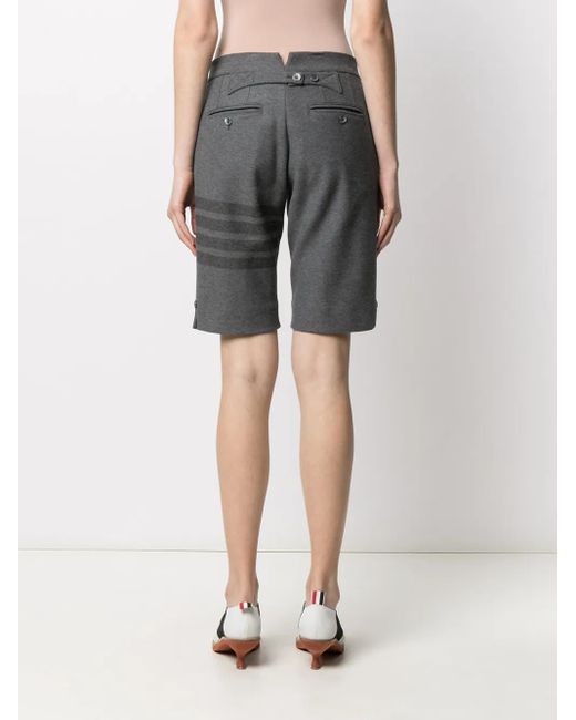 Thom Browne Gray 4-Bar Stripe Twill Shorts