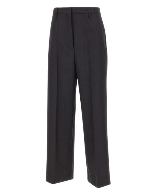 Herskind Blue Pinstripe Wool Trousers