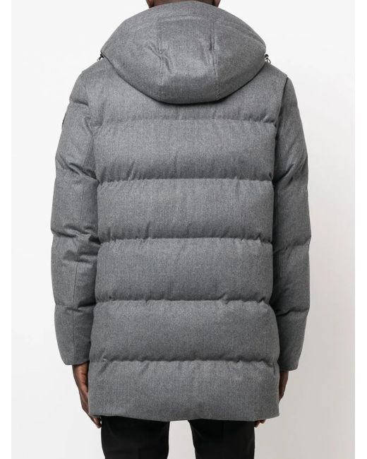 Woolrich Gray Padded Button-Down Parka Coat for men