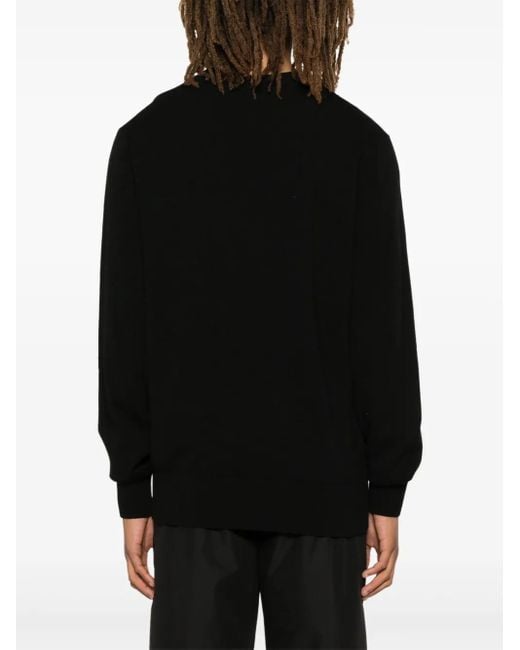 Versace Jeans Couture Black Logo-Intarsia Sweater for men