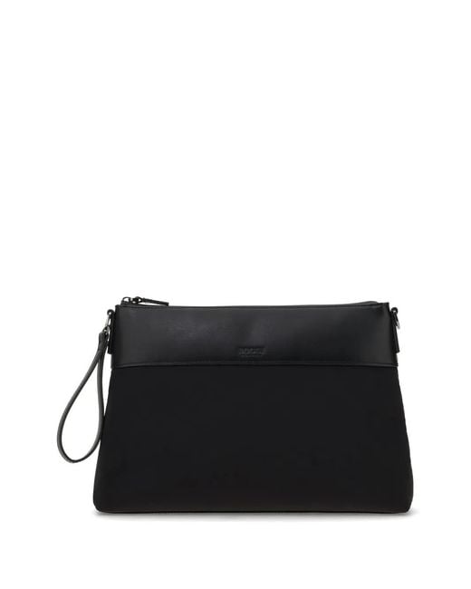 Boggi Black Logo Strap Clutch Bag for men