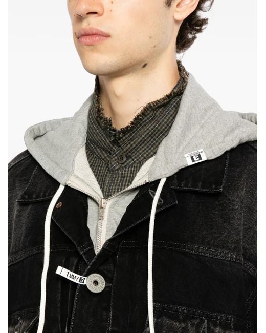 Maison Mihara Yasuhiro Black Triple Layered Denim Jacket for men