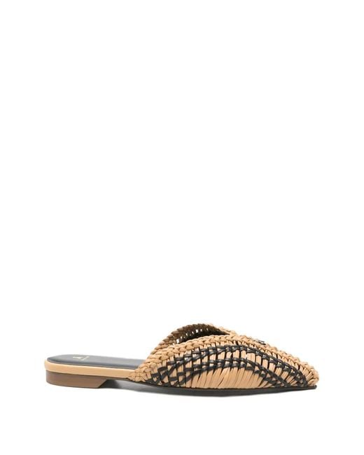 Patrizia Pepe Metallic Pointed-Toe Mules