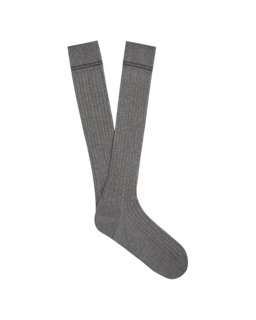 Zegna White Ribbed Socks for men